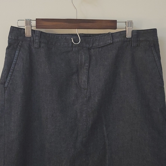3/$30 TALBOTS 1990s Ribbed Denim Straight Mini Pencil Flat Front Petite Skirt - Picture 2 of 10